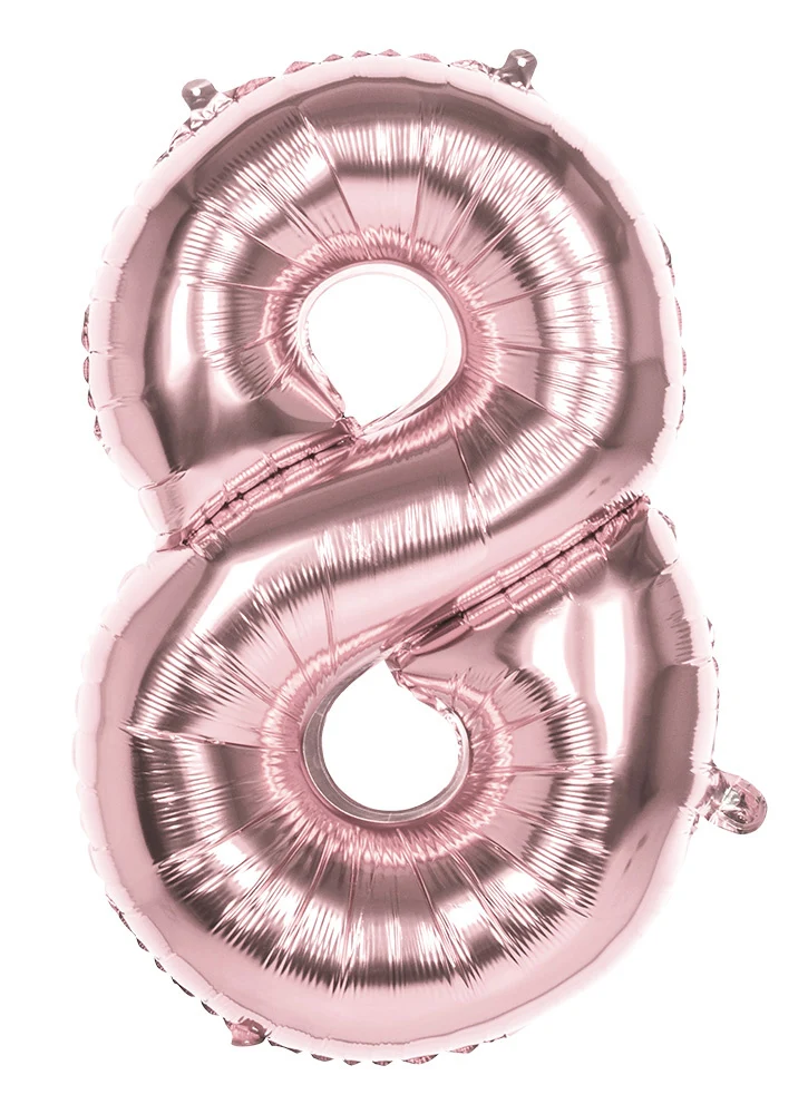 Folieballon '8' Roségoud groot