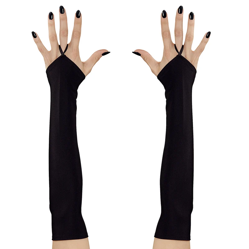 Zwarte vingerloze handschoenen