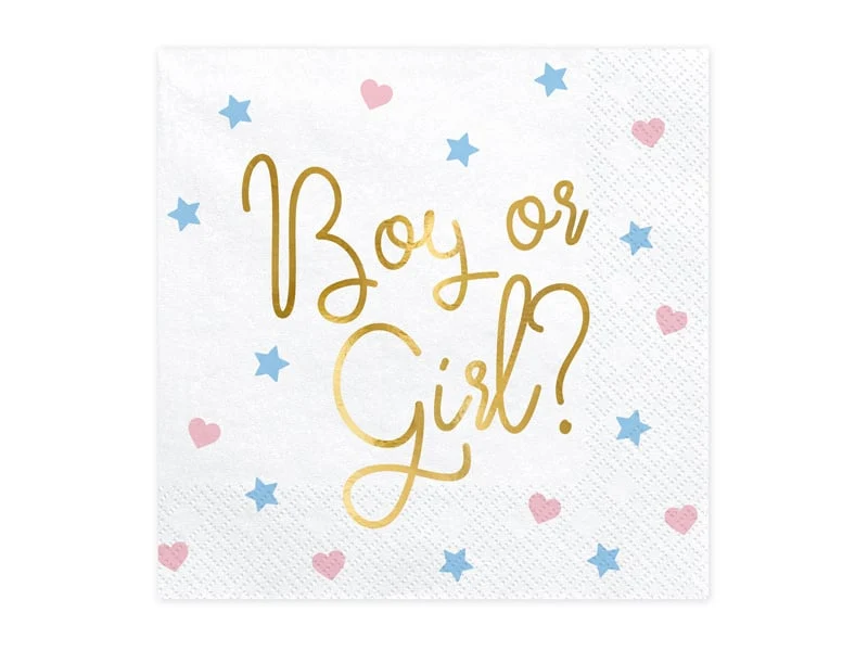 Gender Reveal 'Boy or Girl' servetten
