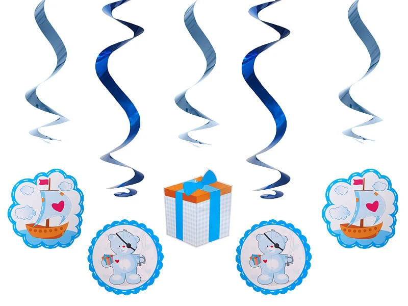 Geboorte Swirl Beertjes Blauw