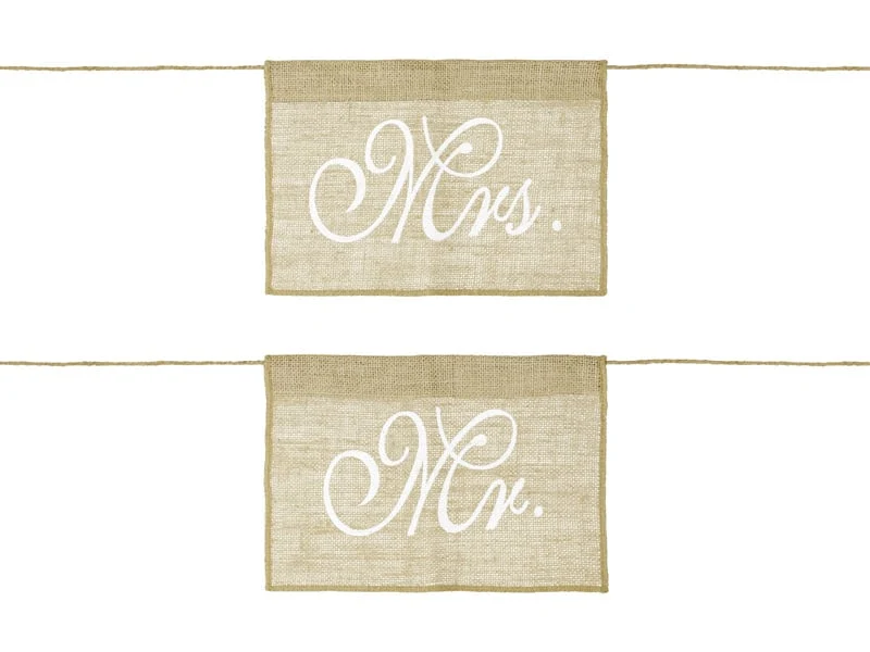 Stoelversiering Bruiloft Mr. en Mrs.