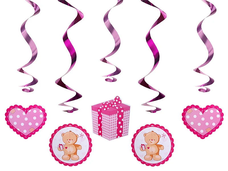 Geboorte Swirls Beertjes Roze - 5 Stuks