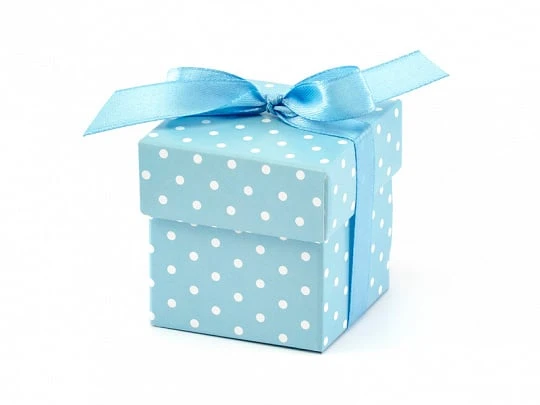 Geschenkdoosjes Blauw Met Stippen - 10 Stuks