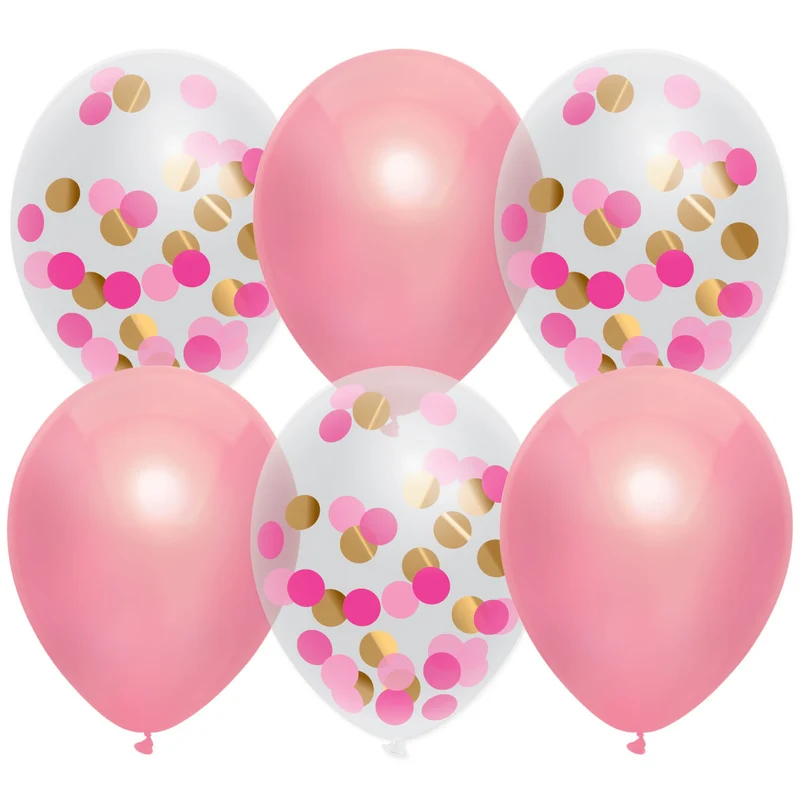 Ballonnen Mix Princess Pink 30cm 6 stuks