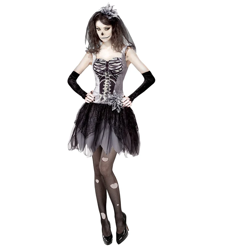 Skeletjurkje ballerina zwart