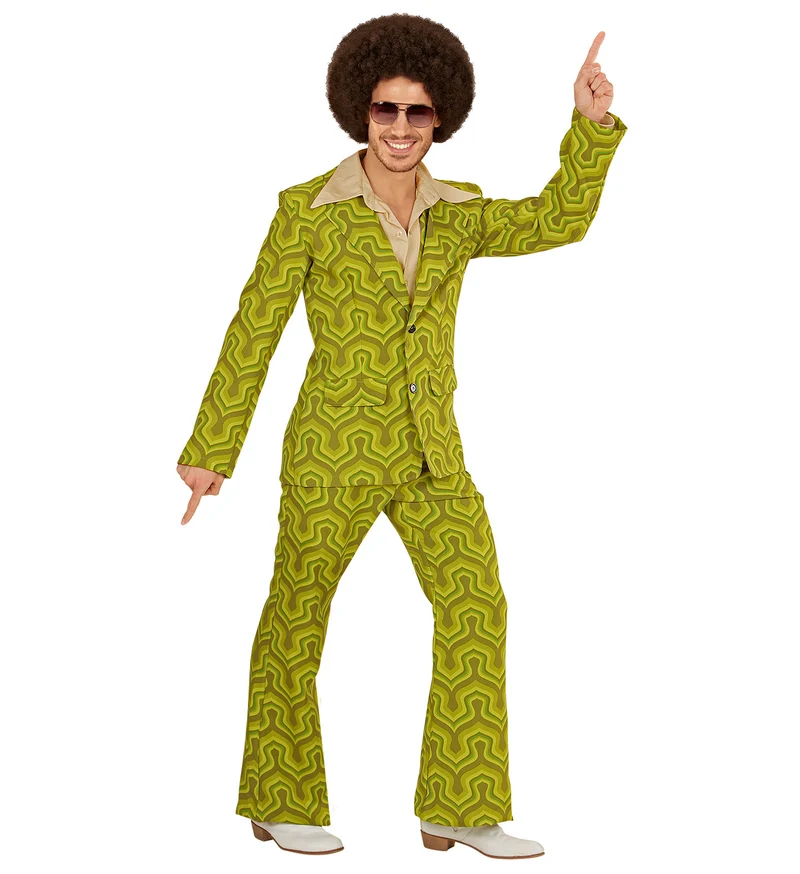 Jaren 70 kostuum groovy groen