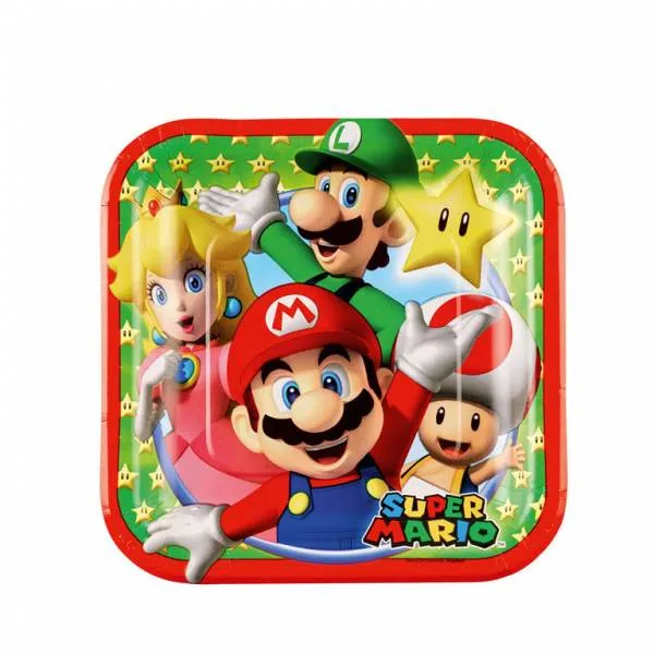 Super Mario gebakbordjes 18cm 8 stuks
