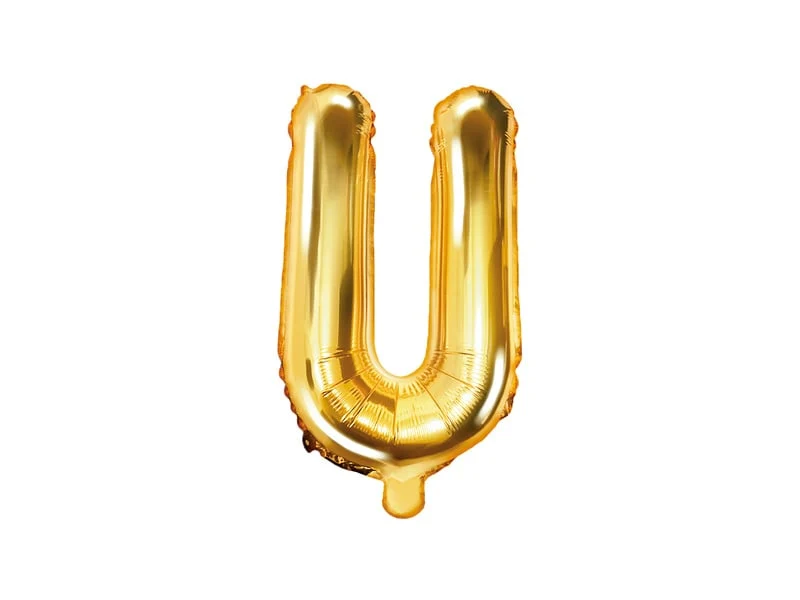 Folieballon Goud Letter 'U' - 35cm