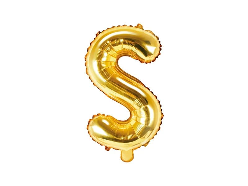 Folieballon Goud Letter 'S' - 35cm