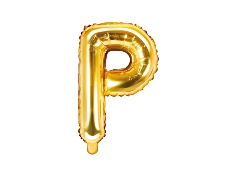 Folieballon Goud Letter 'P' - 35cm