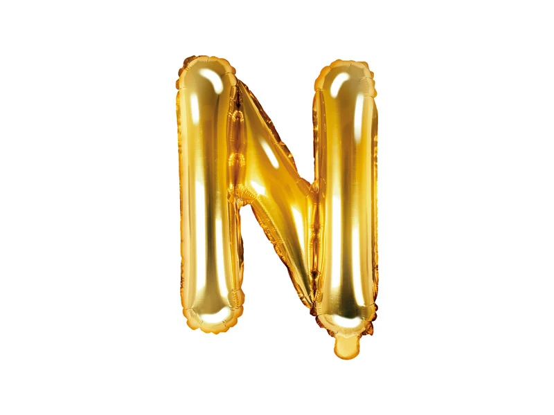 Folieballon Goud Letter 'N' - 35cm