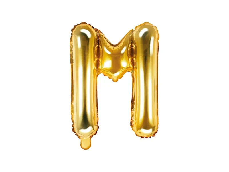 Folieballon Goud Letter 'M' - 35cm