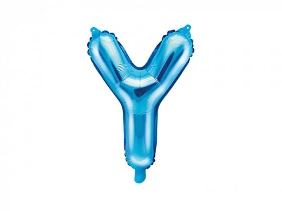 Folieballon Licht Blauw Letter 'Y' - 35cm