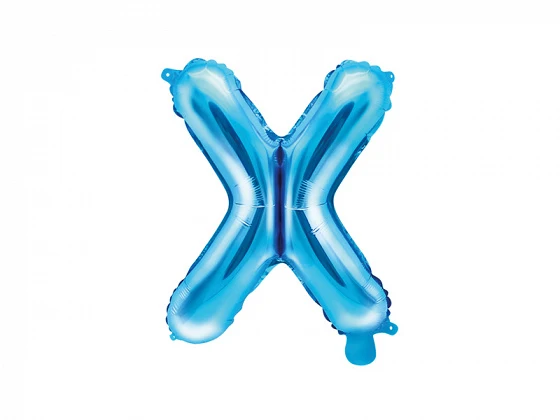 Folieballon Licht Blauw Letter 'X' - 35cm