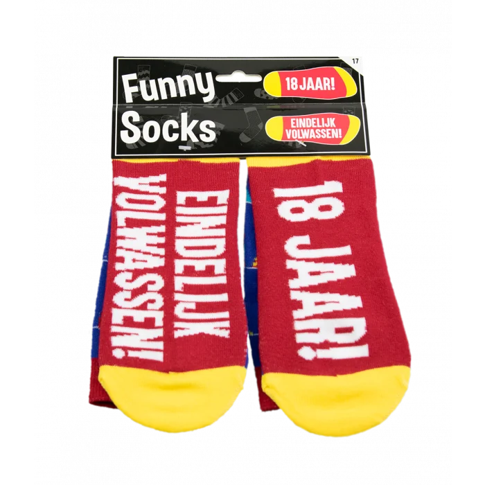 Funny Sokken 18 jaar Eindelijk Volwassen