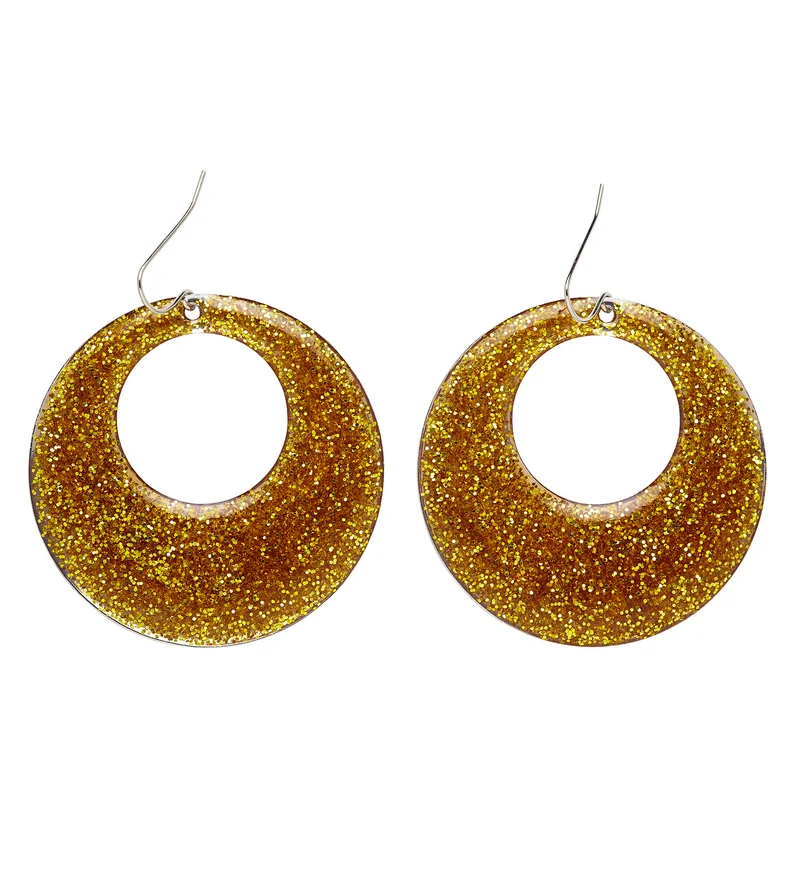 Gouden glitter oorbellen