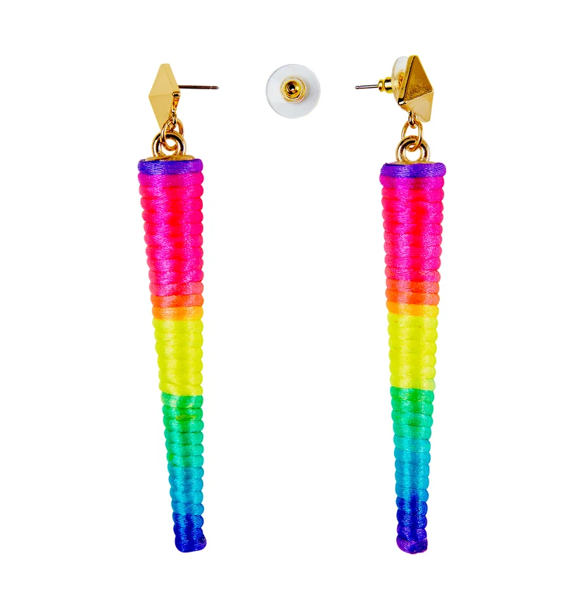 Neon kleurige cone oorbellen