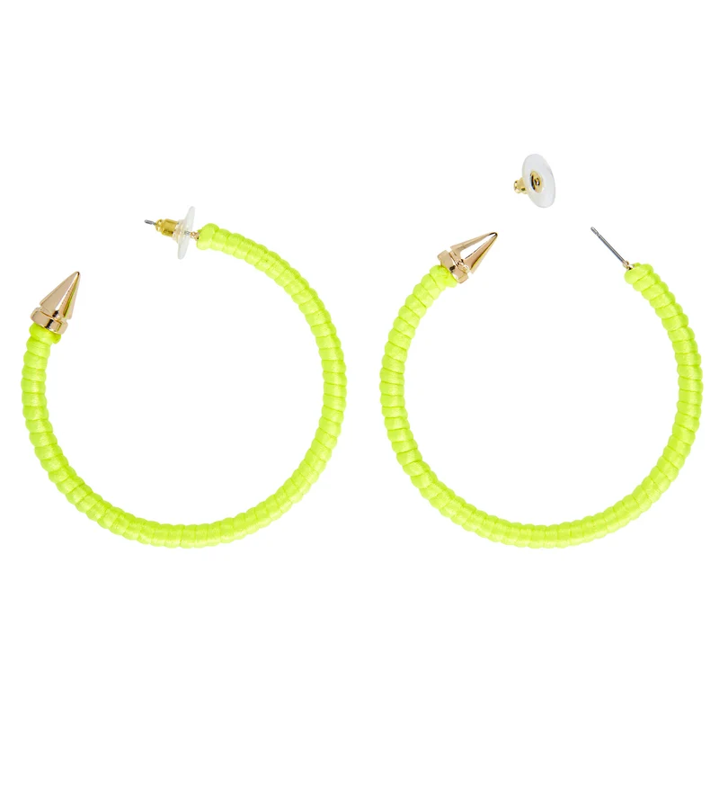 Neon gele oorringen