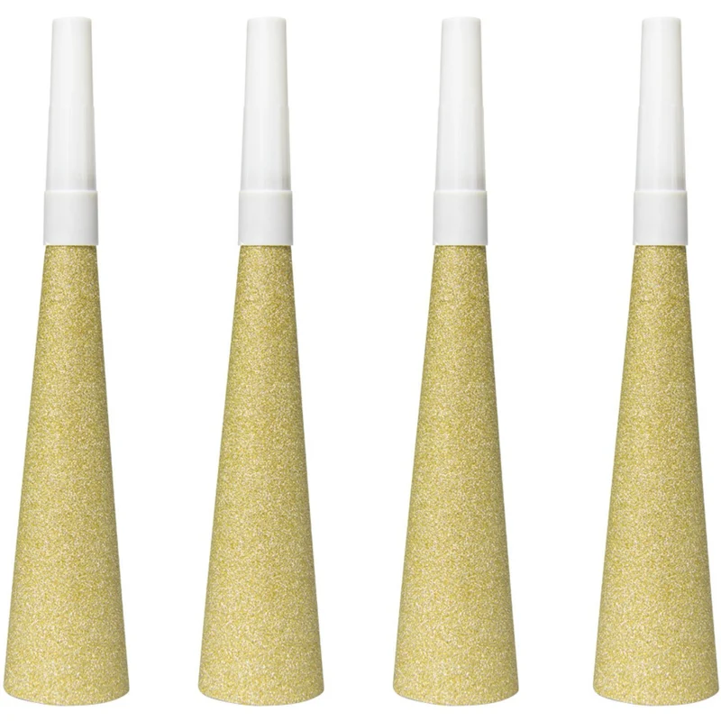Glitter feesttoeters Goud - 4 Stuks