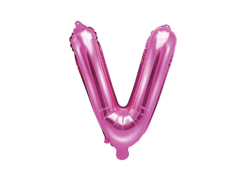Folieballon Letter 'V' Donker Roze - 35cm