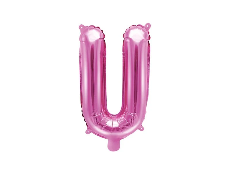 Folieballon Letter 'U' Donker Roze - 35cm