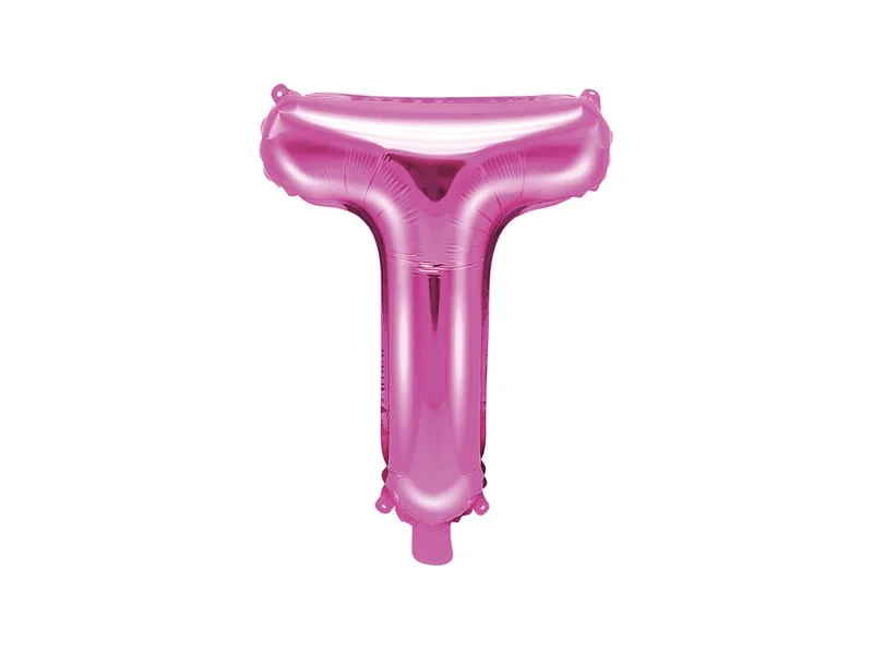 Folieballon Letter 'T' Donker Roze - 35cm