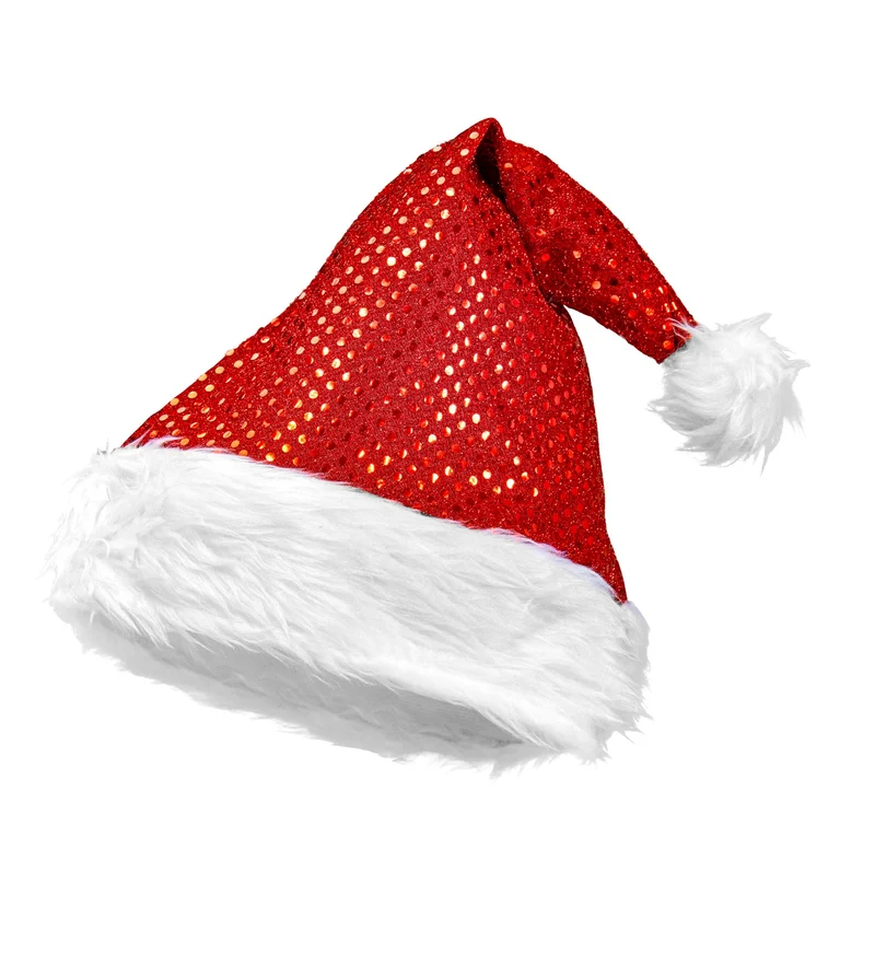 Rode glitter kerstmuts