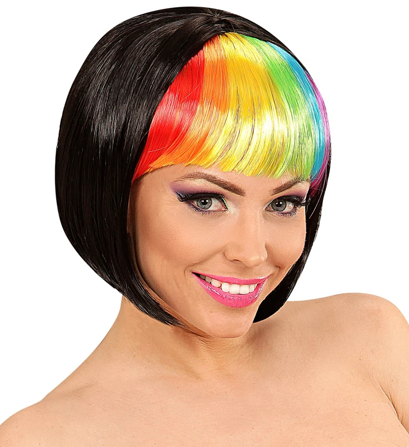 Regenboog rave pruikjes