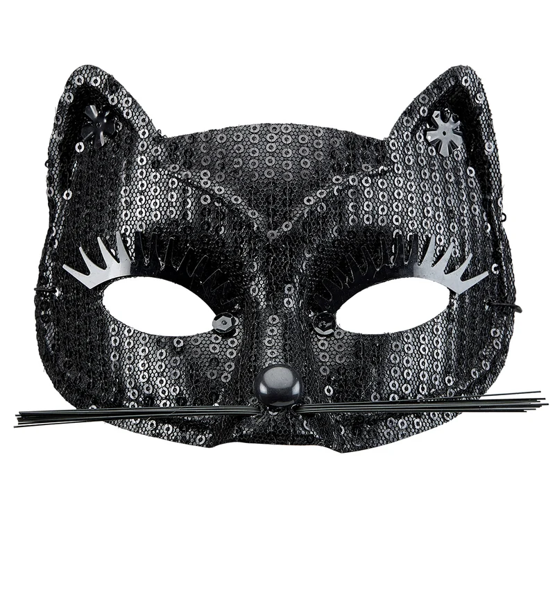 Zwart katten oogmasker