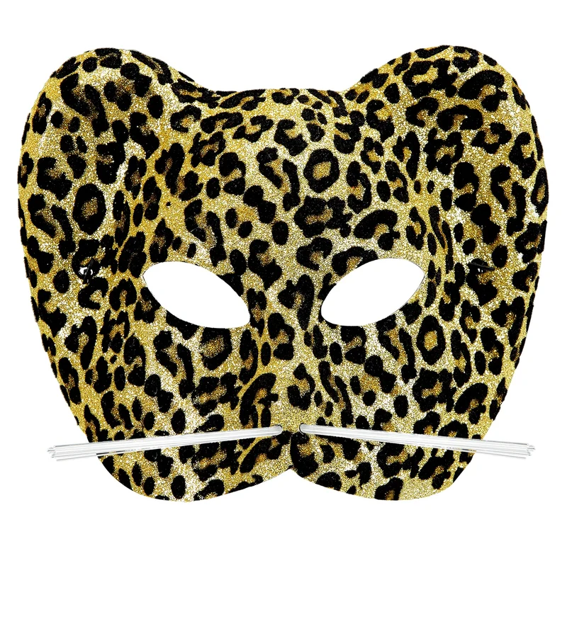 Luipaard masker met snorhaar