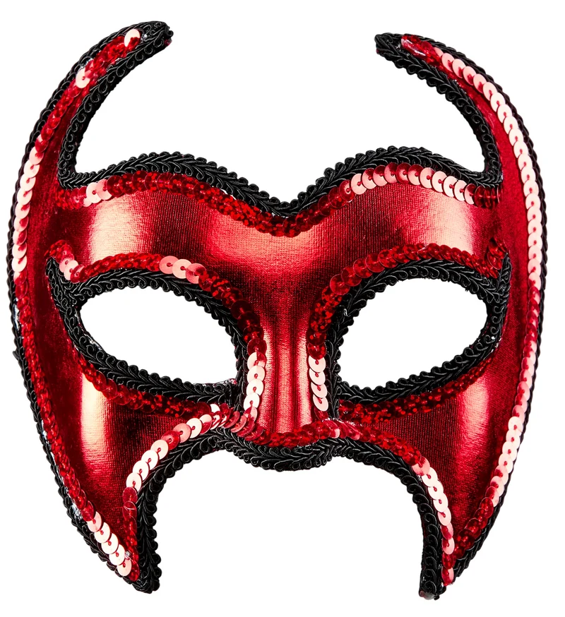 Rood metallic duivelsmasker