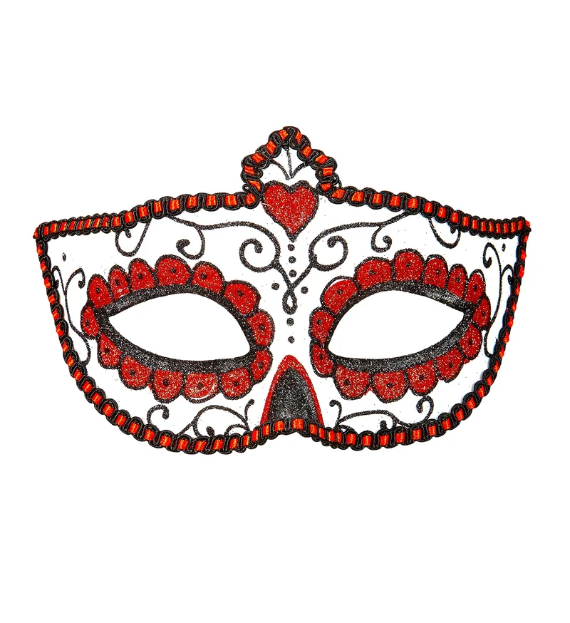 Mexicaanse oogmaskers rood met zwart