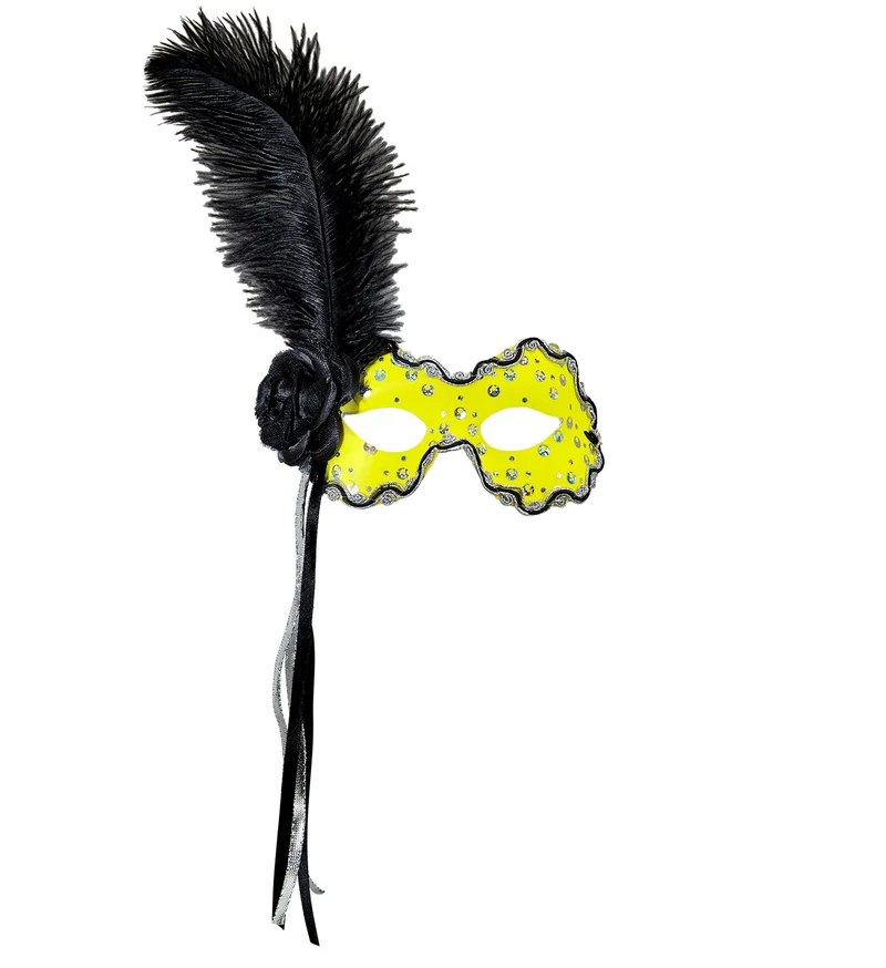 Neon gele holografische Braziliaanse maskers