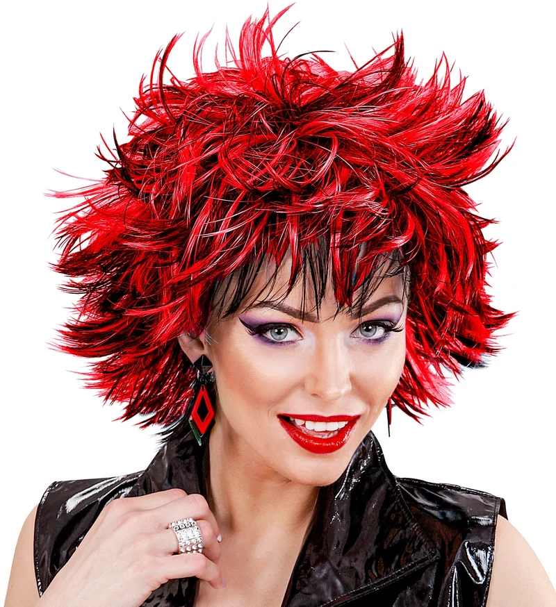 Coupe ravage pruik zwart met rood