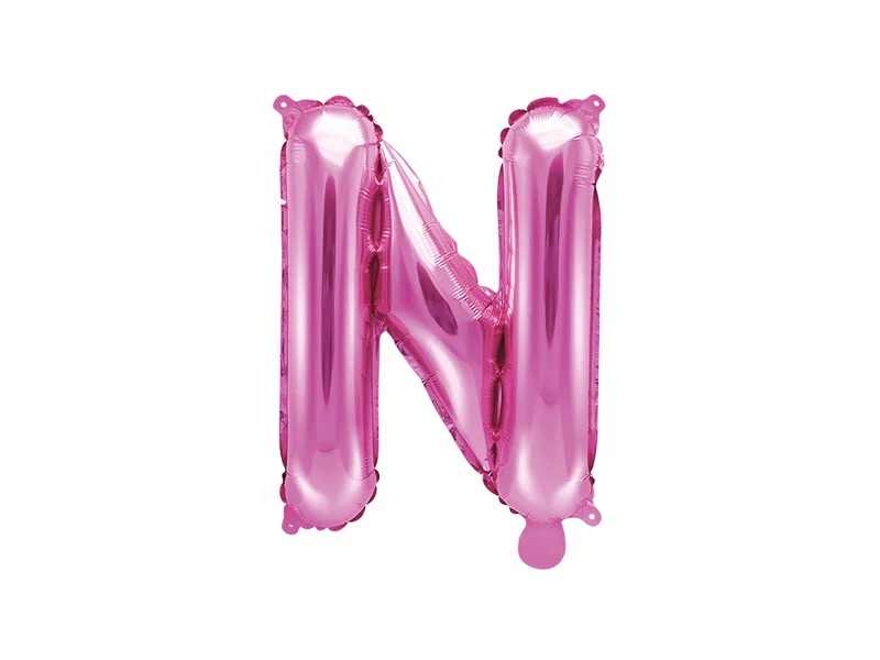 Folieballon Letter 'N' Donker Roze - 35cm