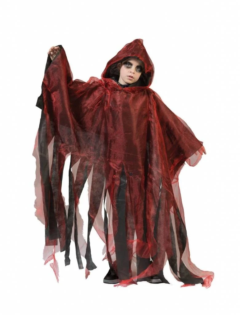 Griezelige Halloween cape kind rood