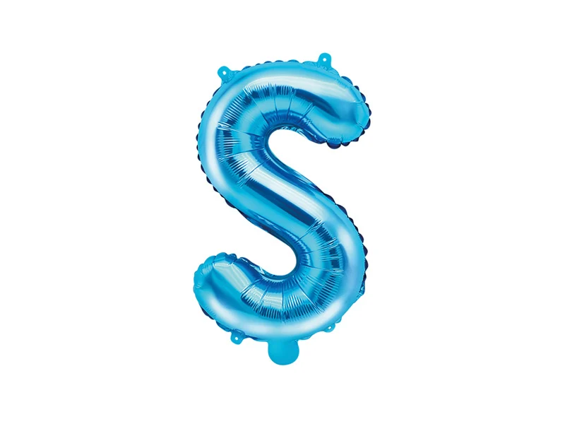 Folieballon Licht Blauw Letter 'S' - 35cm