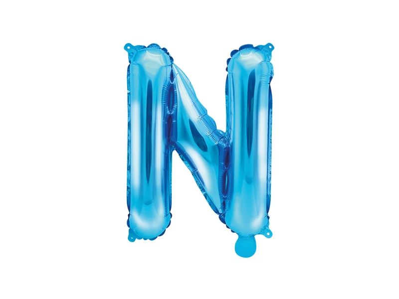 Folieballon Licht Blauw Letter 'N' - 35cm