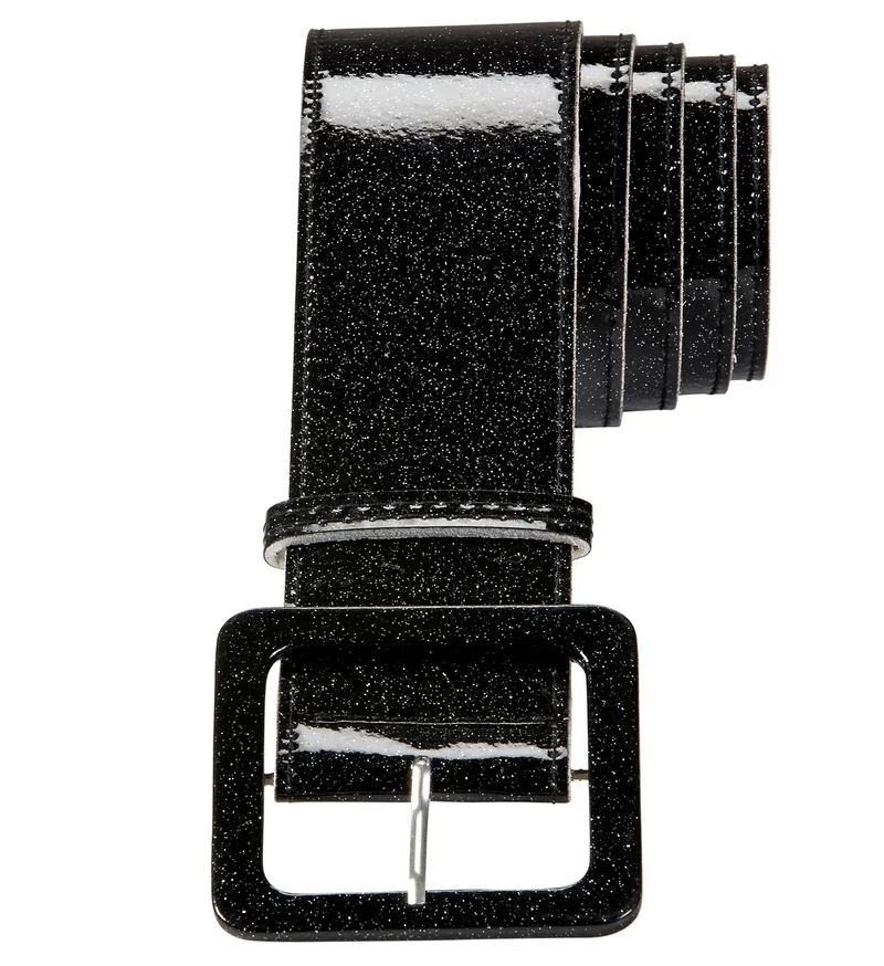 Zwarte glitter riem