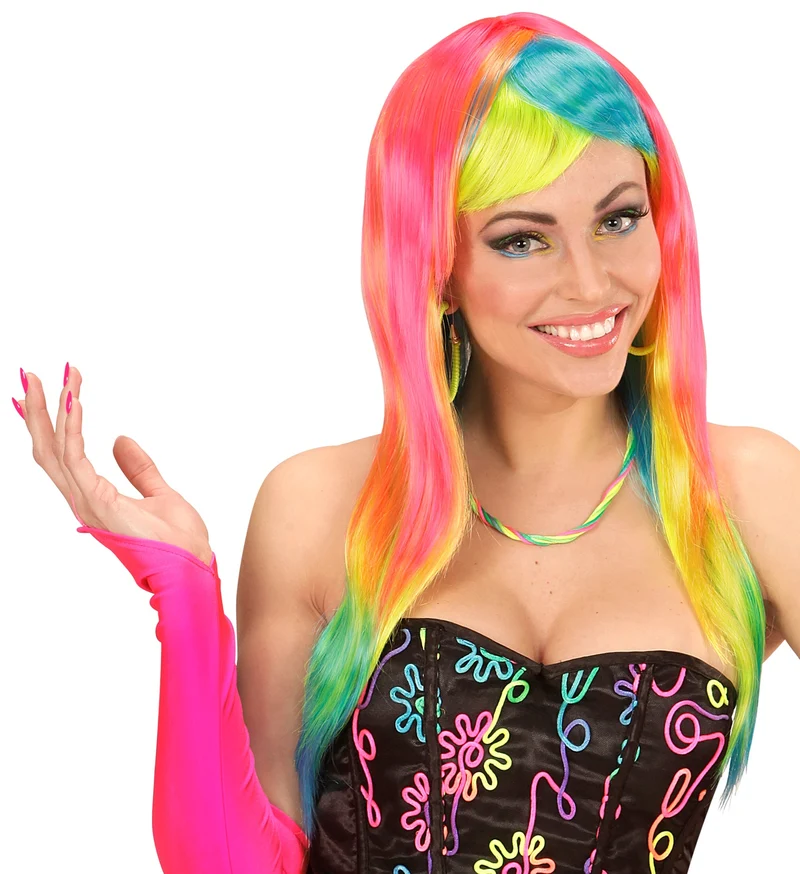 Bonte neon pruiken
