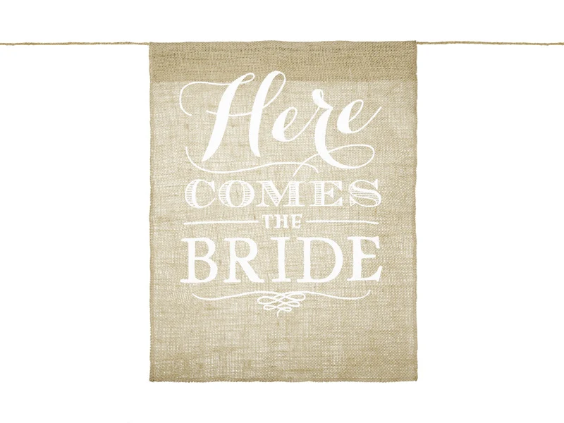 Bruiloft Vlag 'Here Comes The Bride'