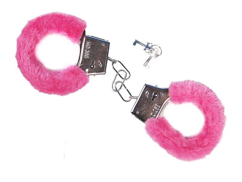 Handboeien Metaal met Roze Bont