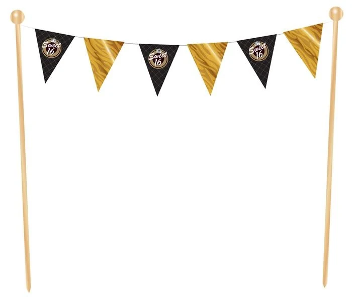 Taartdecoratie Slingers Sweet 16
