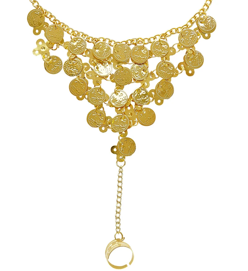 Armband met ring van nep goud met edelsteen voor carnaval
