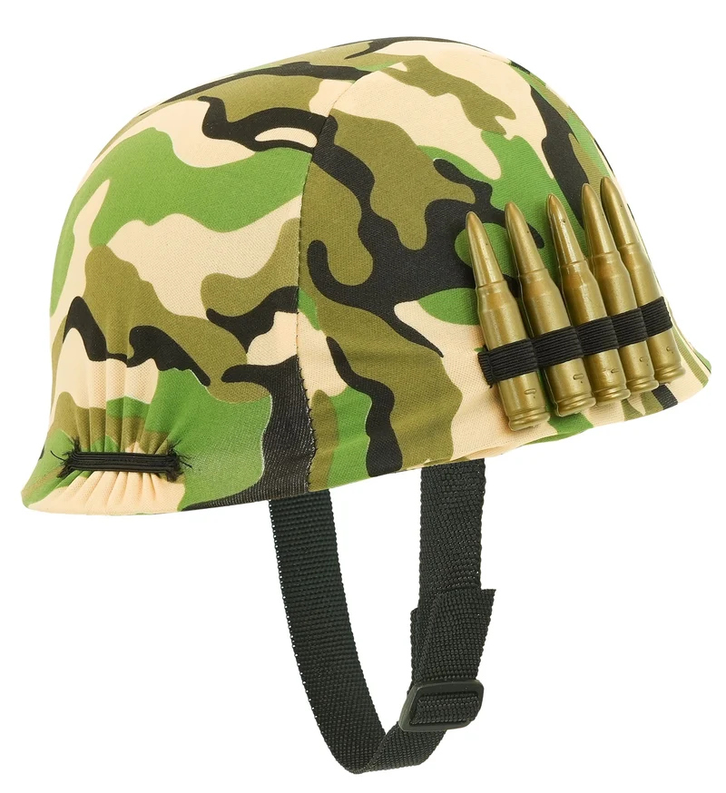 Soldatenhelm met kogels
