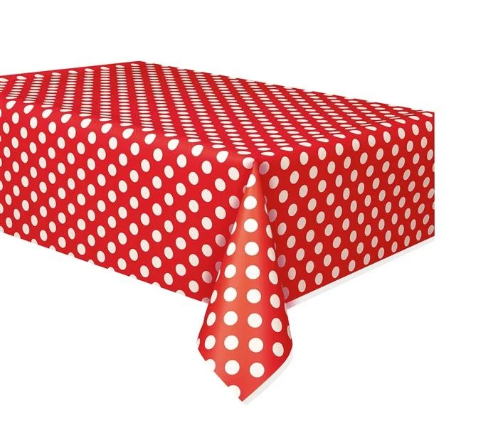 Tafelkleed Rood met Stippen