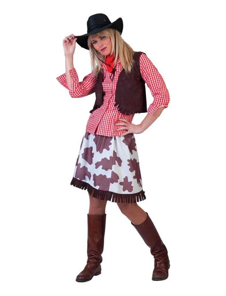 Cowgirl rokje met koeienmotief