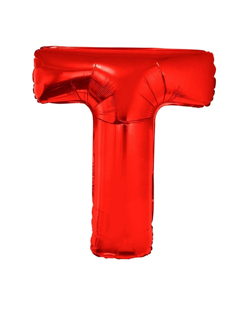 Folieballon Rood Letter 'T' Groot