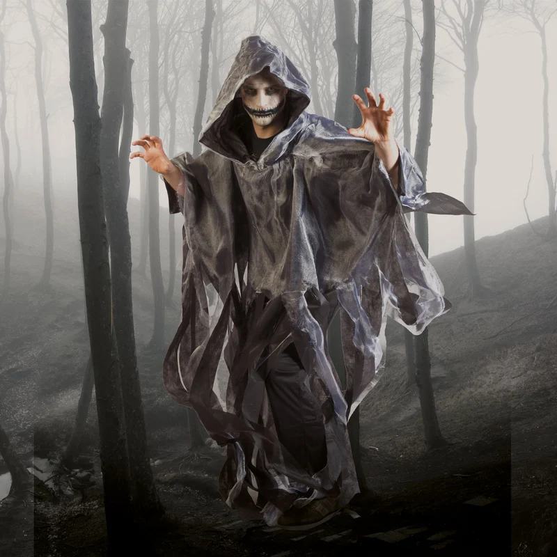 Grijze Zombie cape voor Halloween