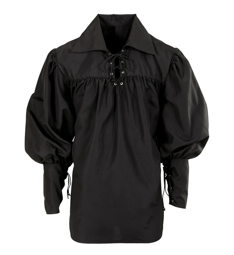 Piraten blouse in zwart